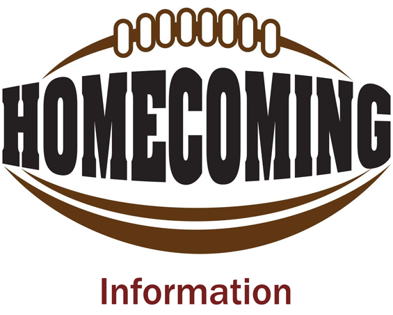 picture of a football that says Homecoming Information