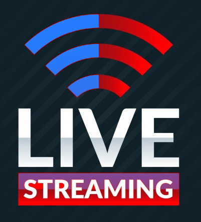 picture of a wave sign and the words live streaming