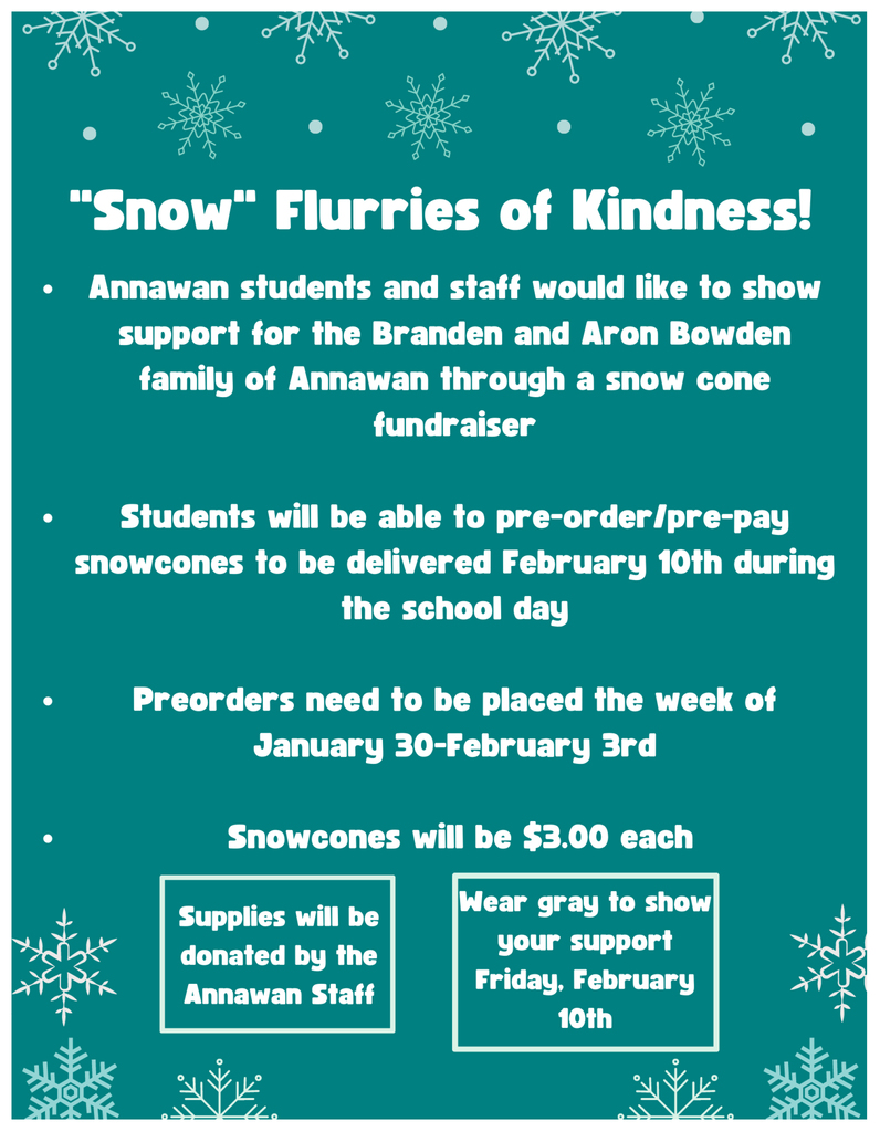 Snow Flurries of Kindness - Fundraiser Information